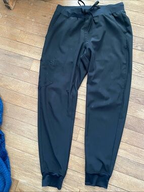 Black Women's Scrub Pants with Drawstring Waist